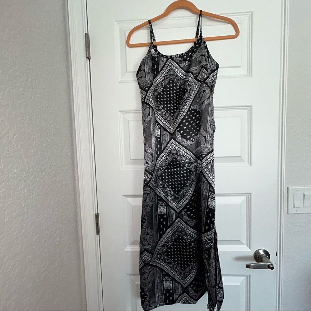 Joan Vass Spaghetti Strap Slip Midi Dress